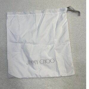 Jimmy Choo White‎ Dust Bag Pouch Made in Italy  Polyester 13" X 14"-used once